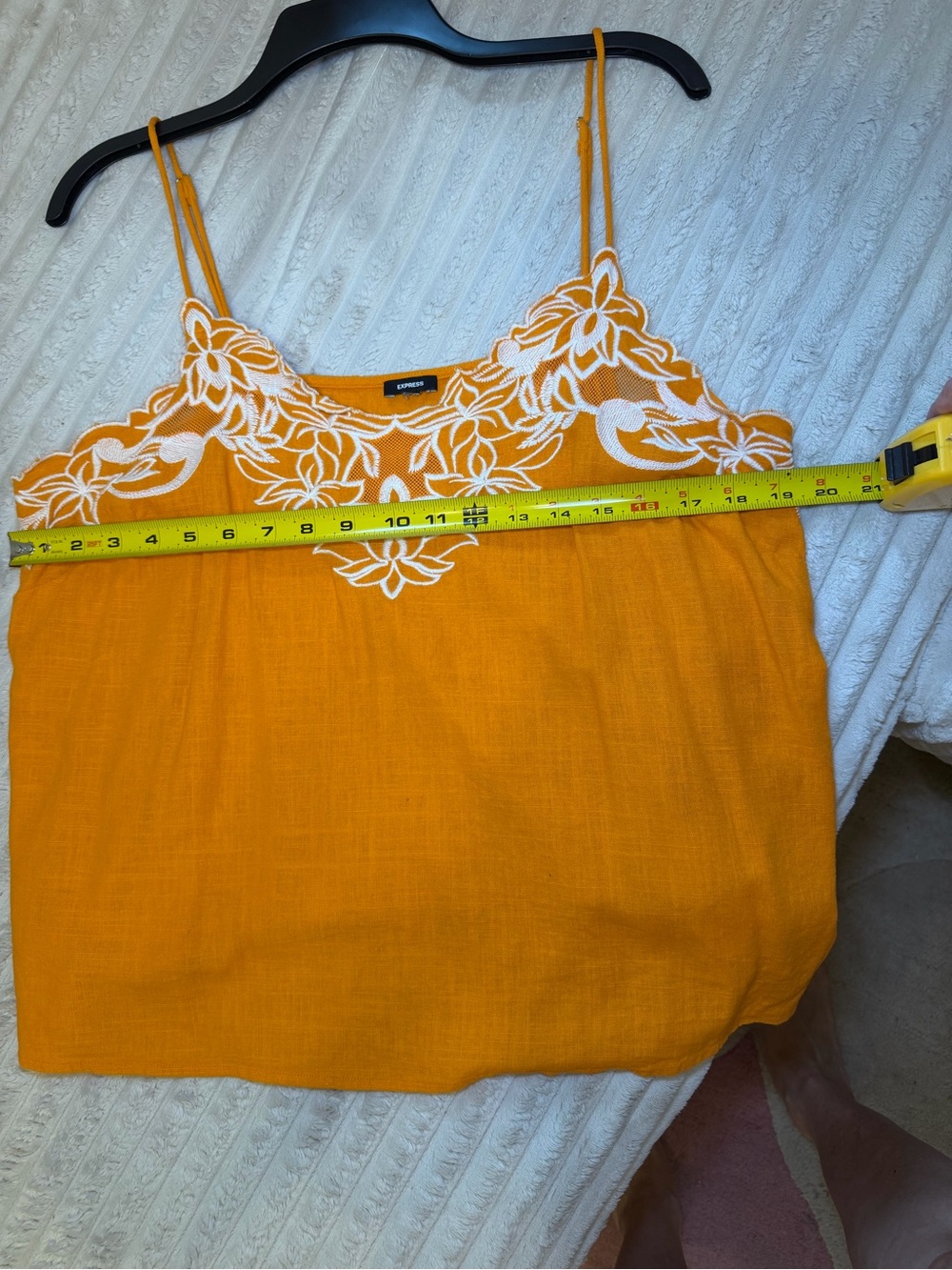 Express Orange Floral Applique Cami XL - Picture 9 of 14